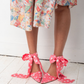 Walter Steiger pink polkadot heels with ribbons