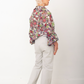 Junya Watanabe multicolour draped paisley print cotton shirt with ruffled sleeves.