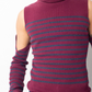 Jean Paul Gaultier 2000's striped burgundy turtle neck with separate sleeves