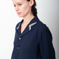 Yohji Yamamoto 1991 navy double buttoned playsuit.