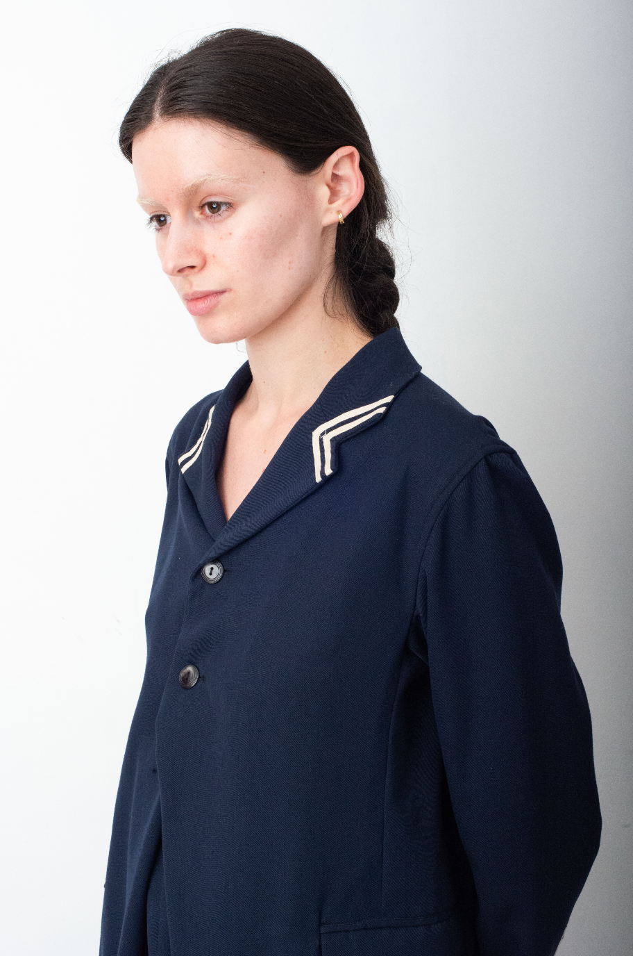 Yohji Yamamoto 1991 navy double buttoned playsuit.