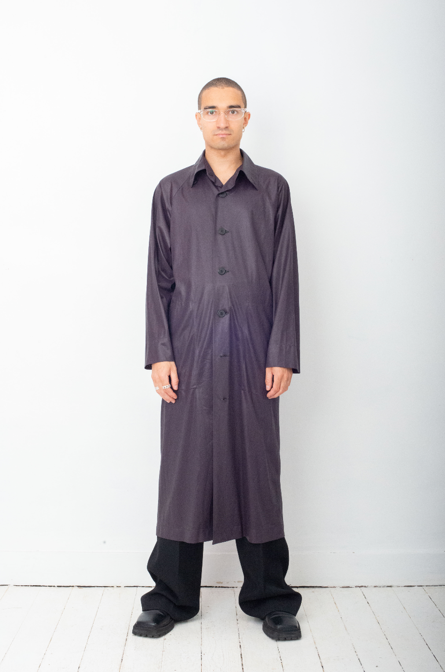 Issey Miyake Windcoat 90's plum iridescent long coat