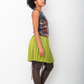 Jean Paul Gaultier 90's wool knit lime green pleated skirt