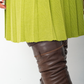 Jean Paul Gaultier 90's wool knit lime green pleated skirt