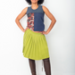 Jean Paul Gaultier 90's wool knit lime green pleated skirt