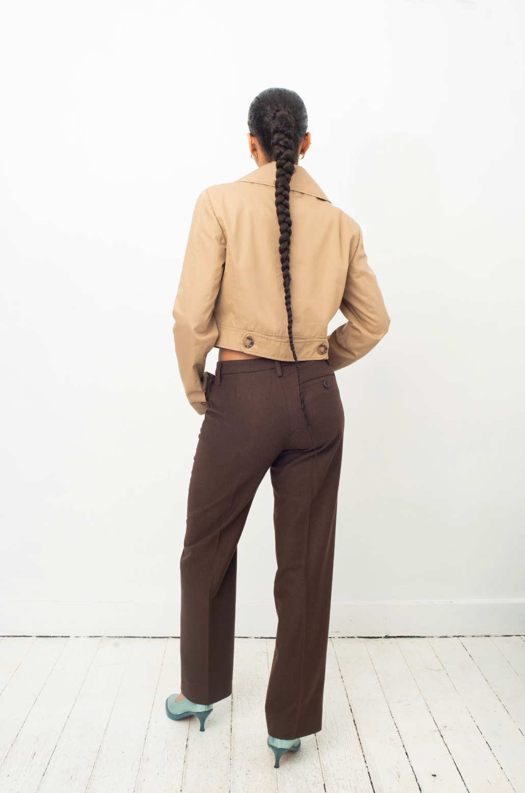 Dirk Bikkembergs 2000's brown wool straight leg trousers