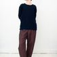 Issey Miyake Men 2010's dark blue cotton knit wavy sweater