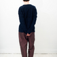 Issey Miyake Men 2010's dark blue cotton knit wavy sweater