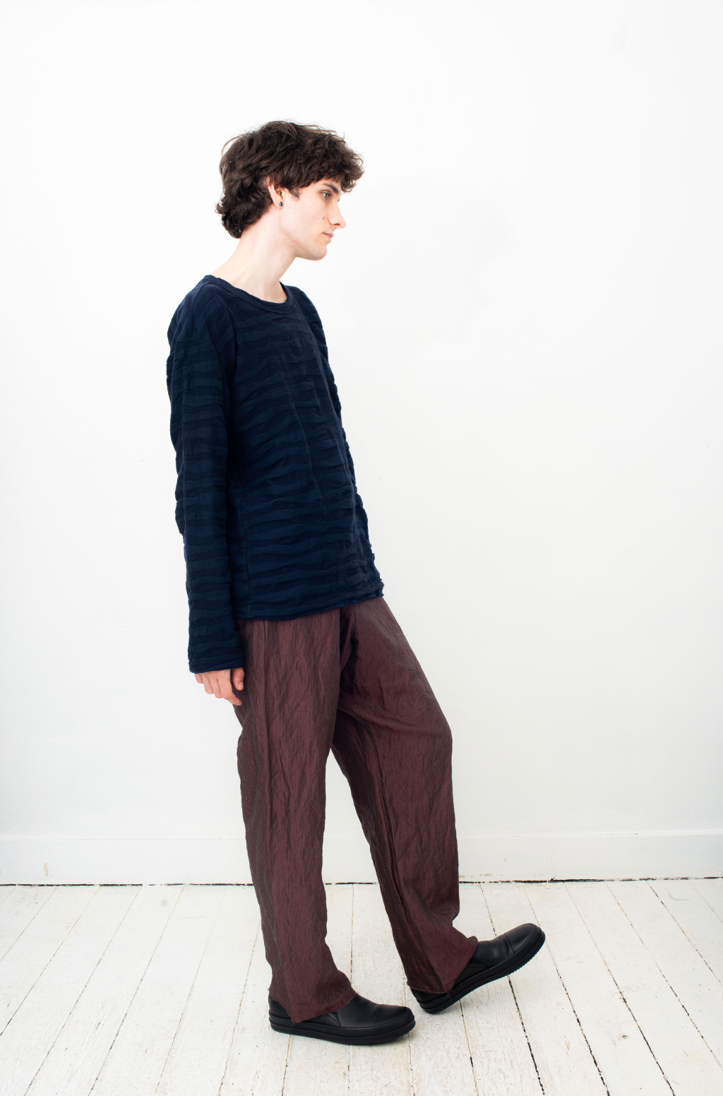 Devoa 2010's rusty colored loose trousers with drawsting