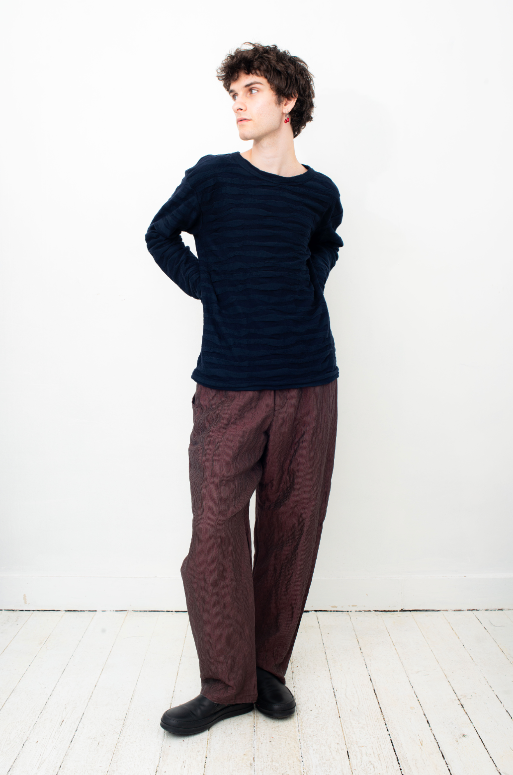 Devoa 2010's rusty colored loose trousers with drawsting