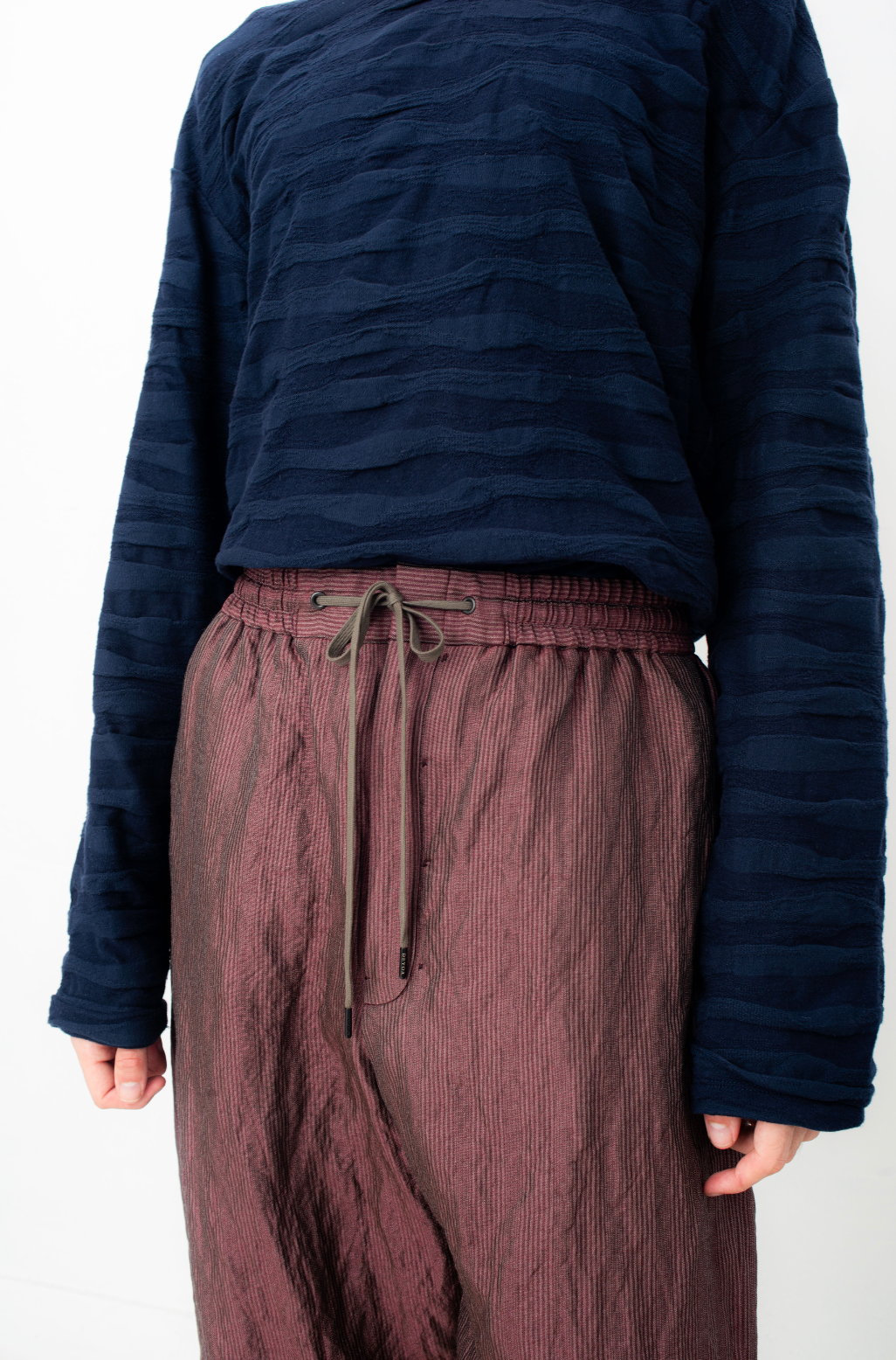 Devoa 2010's rusty colored loose trousers with drawsting