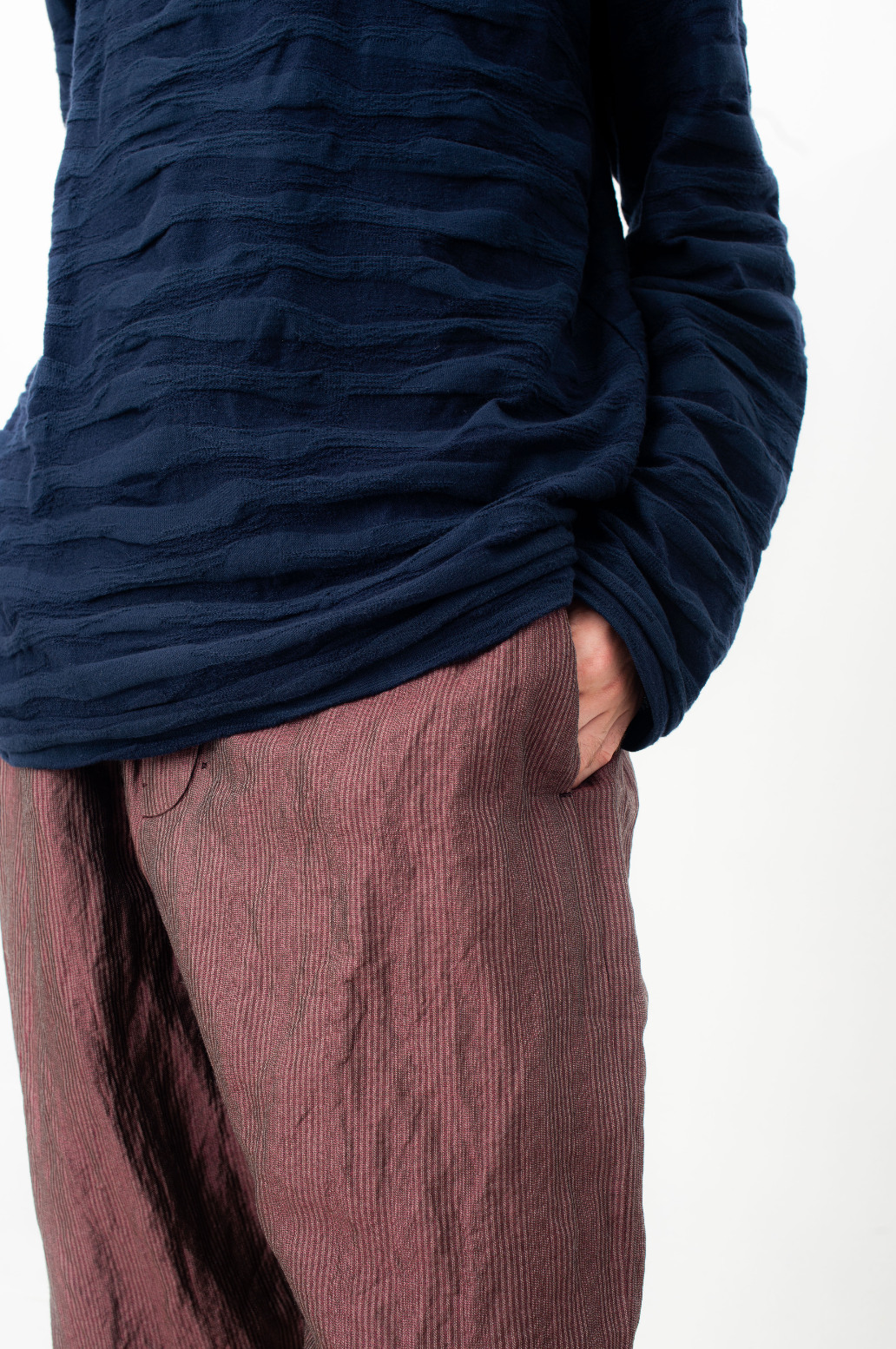 Devoa 2010's rusty colored loose trousers with drawsting