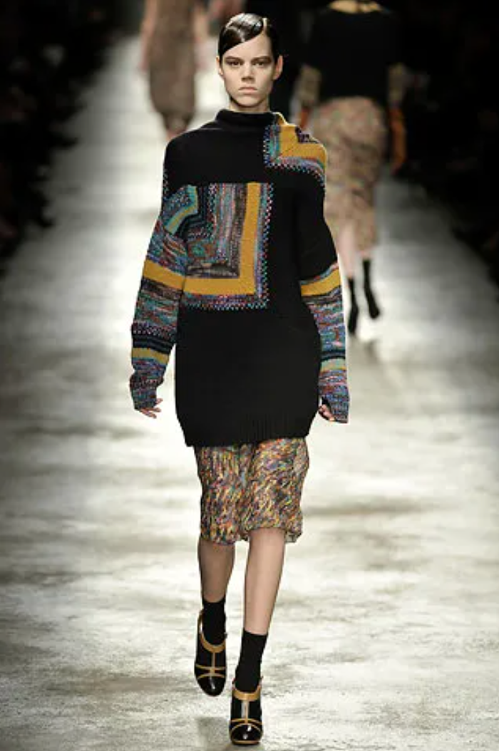 Dries van Noten FW 2008 multicolor knit maxi sweater