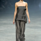 Rick Owens SS 2011 "Anthem" silk organza pearl draped bustier top