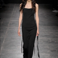 Ann Demeulemeester SS 2023  jersey black long evening dress with draped back