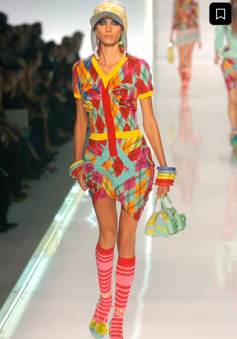 Christian Dior SS 2005 argyle print sleeveless polo shirt