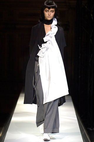Junya Watanabe SS 2007 black and white draped cotton wrap top