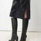 Krizia 80's black eel leather pencil skirt