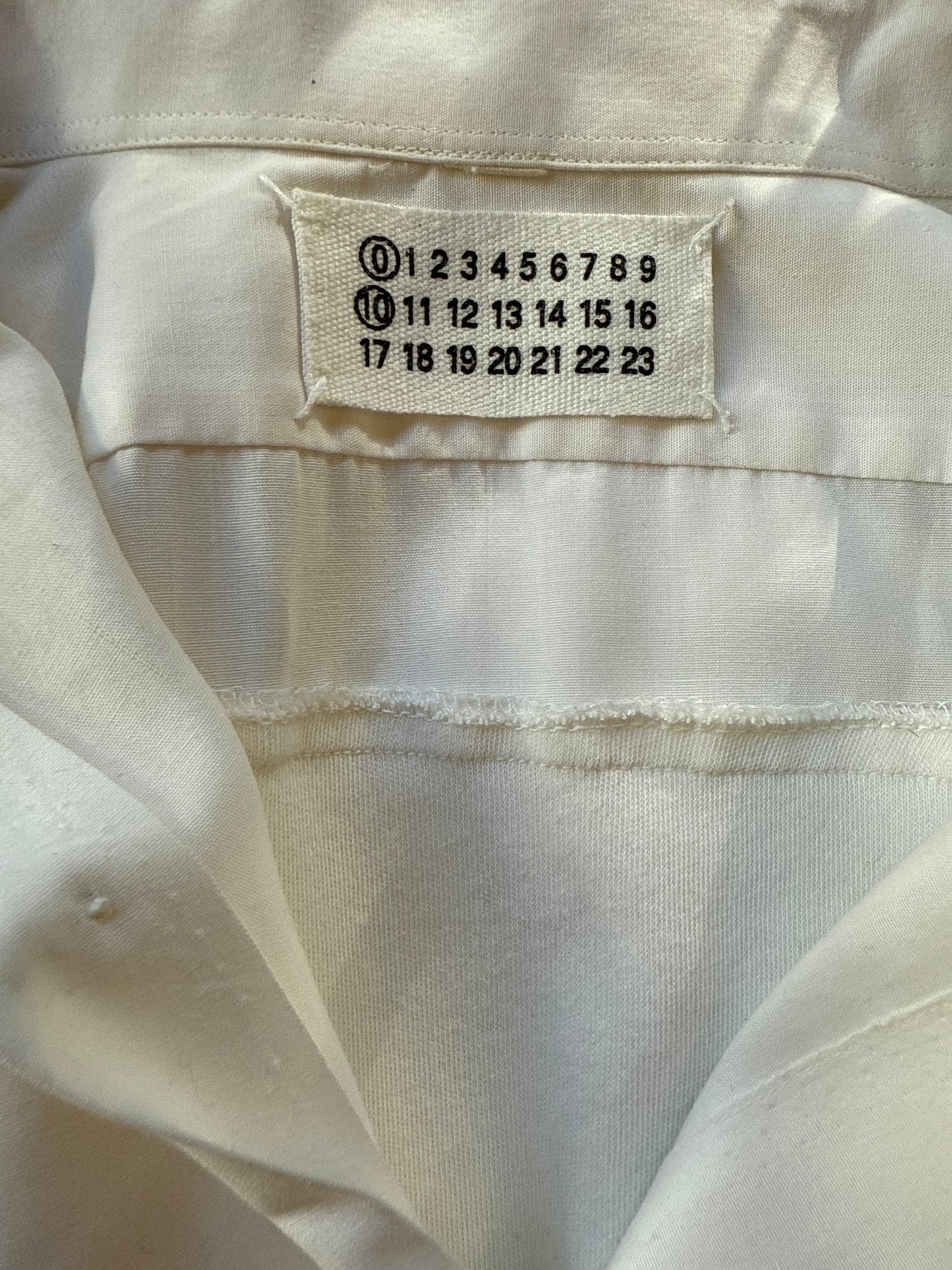 Margiela 90's white deconstructed cotton shirt