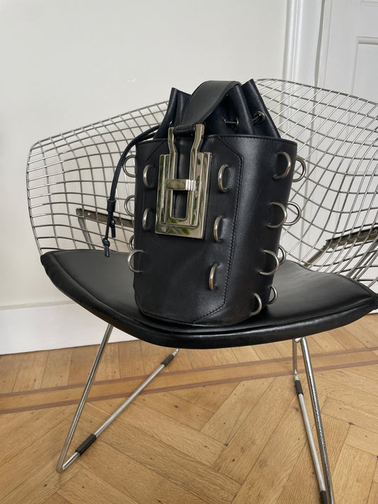 Costume National resort 2016 leather bag with metal rings