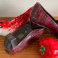 Miu Miu 1999 python print burgundy kitten heels