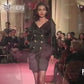Christian Lacroix FW 1991/1992 runway brown velvet parsley embroidered dress with fringes
