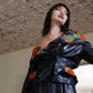 Jean-Claude Jitrois 80's leather skirt suit with sunflower embroideries