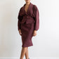 Iconic Alaïa 1990's burgundy skirt suit