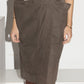 Alaïa 1980s Suede Sculpted Skirt in Brown