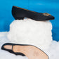 Andrea Pfister black ballerina-like shoes with small heel and golden detail