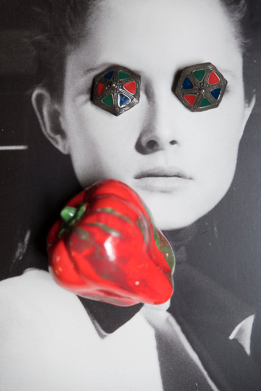 Claire Deve 1980s Multicolored Clip-On Earrings