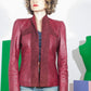 John Galliano 1990's burgundy leather and suede jacket