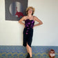 Terrence Nolder 80's black and purple cocktail dress