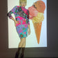 Leonard 80's multicolor floral print cotton dress