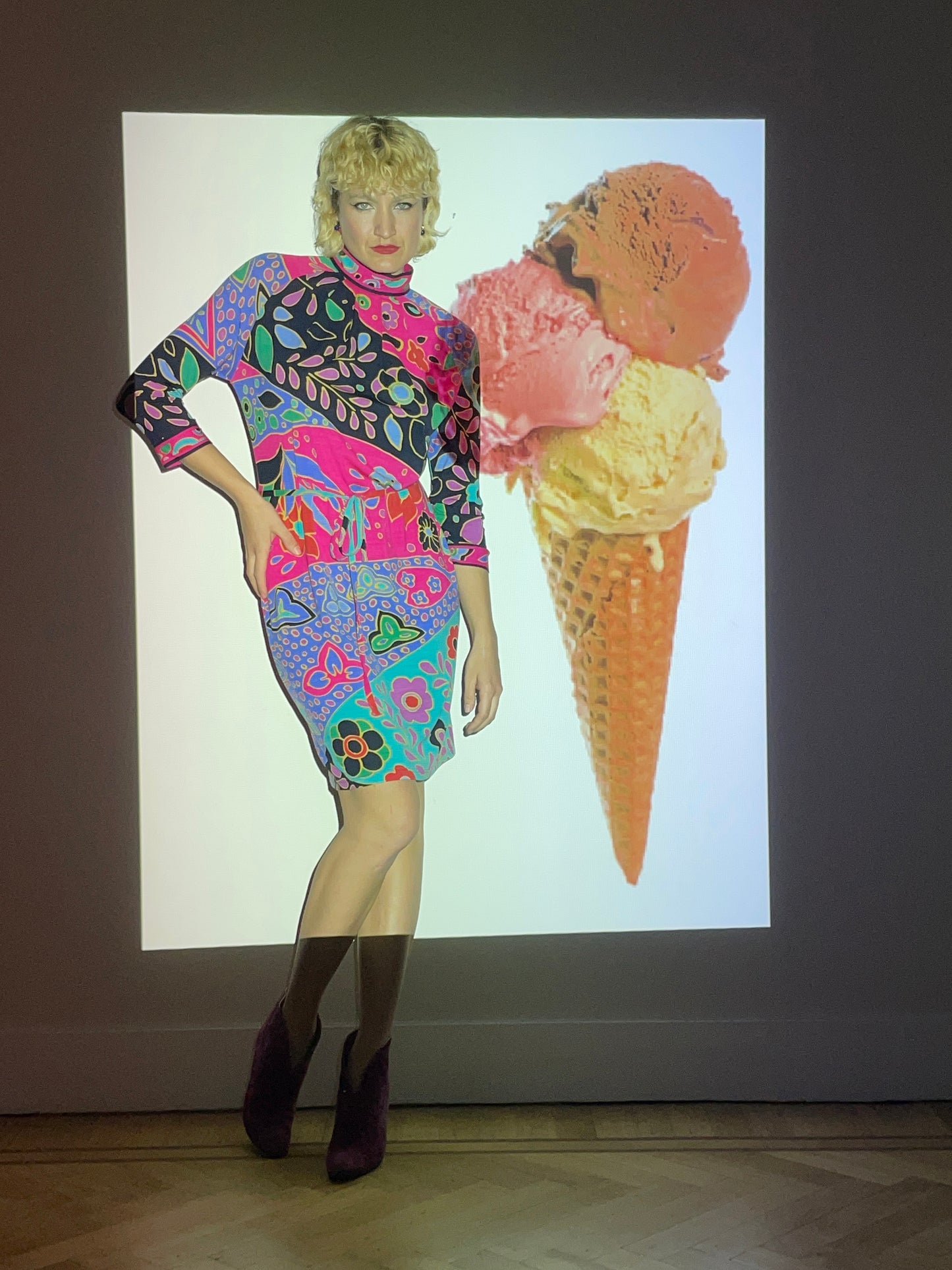 Leonard 80's multicolor floral print cotton dress