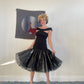 Krizia 80's black cocktail dress with tulle skirt