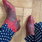 Andrea Pfister 80's red python leather ankle boots size 38 IT