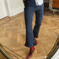 Miu Miu polkadot high-waist trousers with ruffled hem