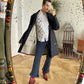 Prada 2007 men's waxed cotton raincoat in navy