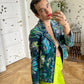 Emilio Pucci 70's velvet floral blazer in blues & greens