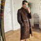 Plein Sud 90's brown leather coat with feathers