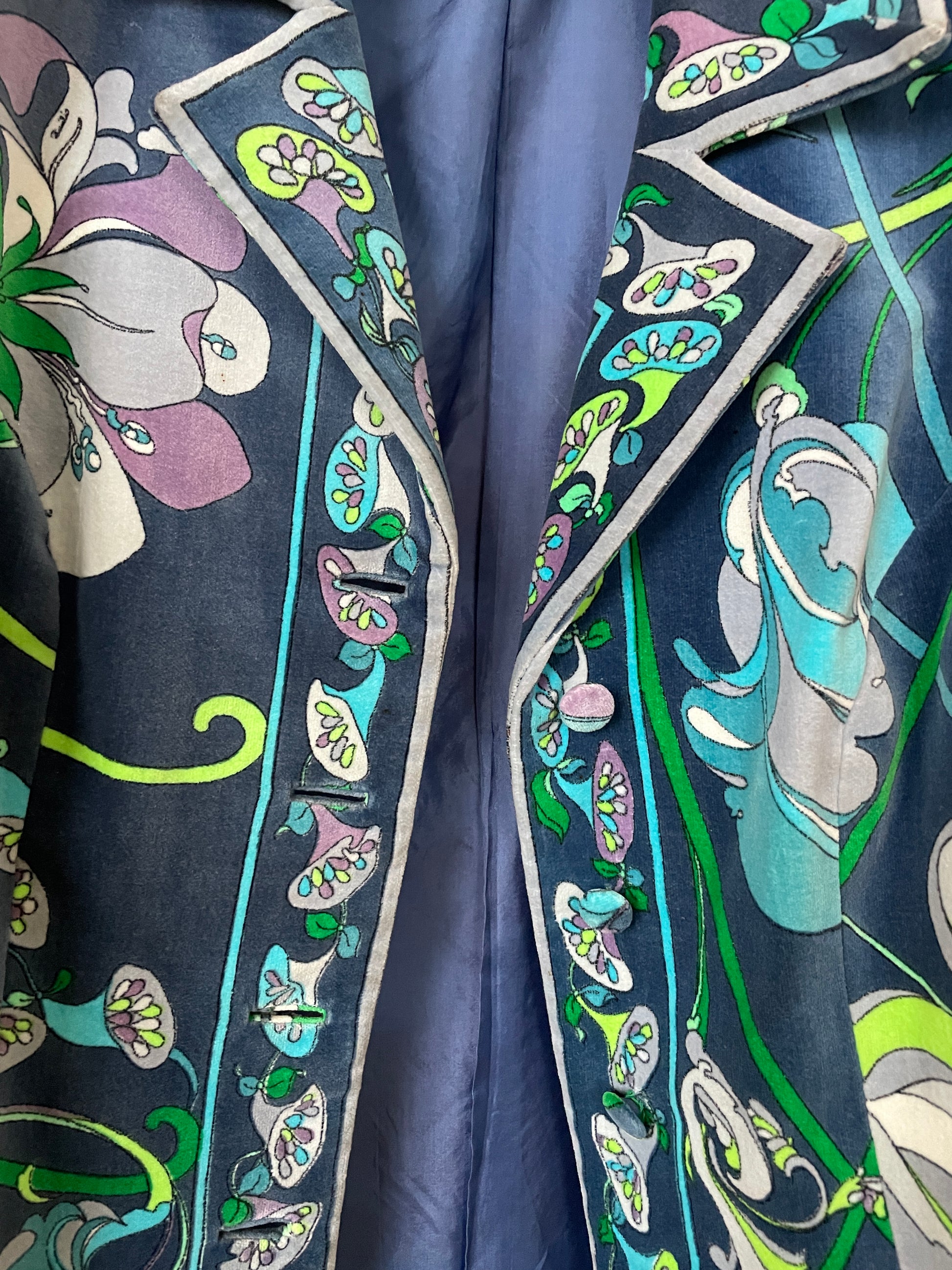 EMILIO PUCCI 70's printed velvet suit