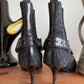 Christian Dior 2000's black monogram canvas and leather ankle boots with drop pearls size 37