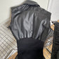 Dolce & Gabbana D&G 2000's black leather jacket with removable sleeves
