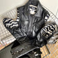 Dolce & Gabbana D&G 2000's black leather jacket with removable sleeves