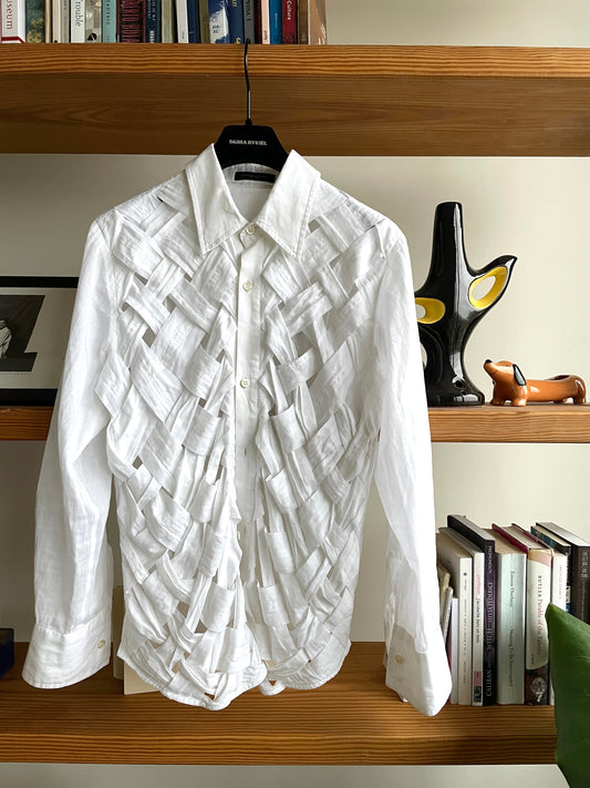 Costume Nationale early 2000's woven white men's shirt