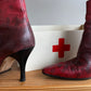 Andrea Pfister 80's red python leather ankle boots size 38 IT