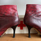 Andrea Pfister 80's red python leather ankle boots size 38 IT