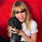 Katharine Hamnett 90's deadstock tiny cat eye sunglasses in dark red
