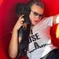 Katharine Hamnett 90's minimal silver deadstock sunglasses with blue lenses